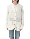 Golden Goose Openwork Cotton Cardigan In Antique_white