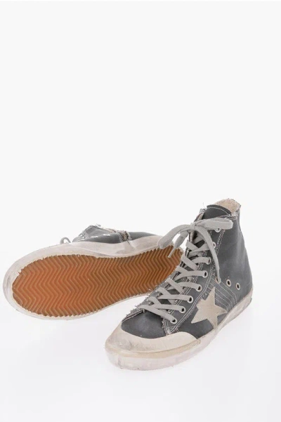 Golden Goose Ggdb Canvas Francy Lived-in Sneakers In Gray