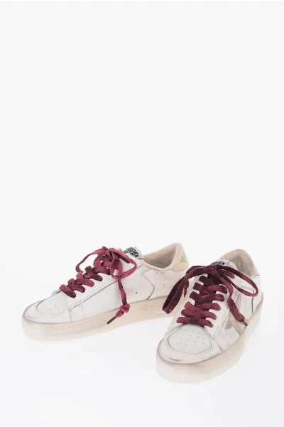 Golden Goose Ggdb Leather Stardan Low-top Sneakers With Contrasting Laces In Neutral