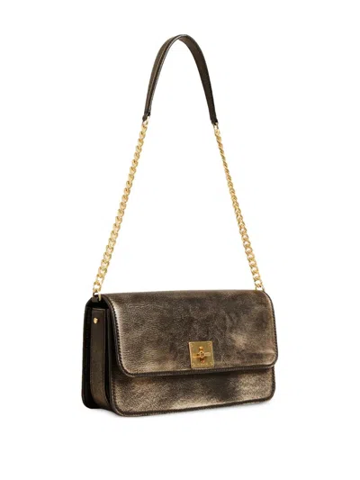 Golden Goose "gioia" Distressed Bull Leather Shoulder Bag In Brown