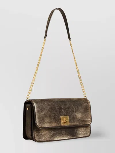 Golden Goose "gioia" Distressed Bull Leather Shoulder Bag In Brown