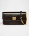 Golden Goose Gioia Shiny Wavy Leather Shoulder Bag In Brown