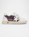 Golden Goose Girl's Ballstar Grip-strap Glitter Leather Sneakers, Baby/toddler In Multi