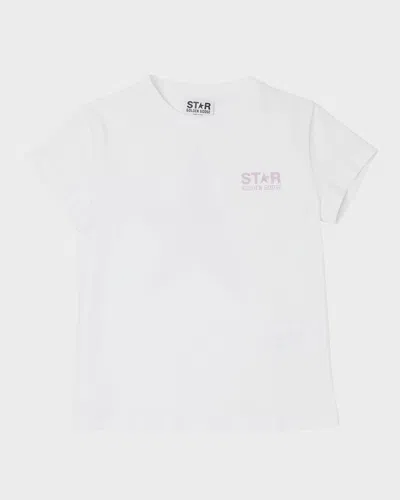 Golden Goose Kids' Girl's Classic Logo-print T-shirt In White