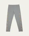 Golden Goose Patterned Leggings In Grey Melange/gold