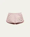 Golden Goose Kids' Star Glitter Print Cotton Blend Shorts In Pink Silver