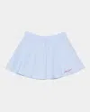 Golden Goose Light Blue Striped Cotton Skirt In Light Blue Off White