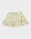 Golden Goose Girl's Journey Volant Floral Printed Gingham Skirt In Lemonade Eclipse
