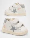 Golden Goose Girl's June Leather Pastel Drawing Sneakers, Baby/toddler In Gray