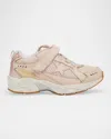 Golden Goose Girl's Lightstar Net Mixed Leather Runner Sneakers, Baby/toddler In Neutral