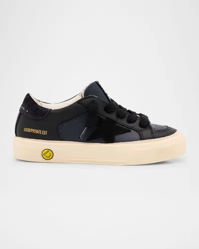 Golden Goose Girl's May Lace Up Sneakers, Toddler/kids In Black