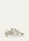 Golden Goose Kids Old School Glitter And Leather Sneakers In Multi