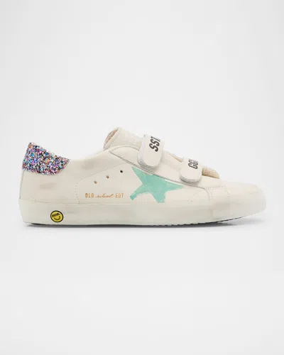 GOLDEN GOOSE GIRL'S OLD SCHOOL GLITTER DUAL-GRIP SNEAKERS,TODDLER/KIDS