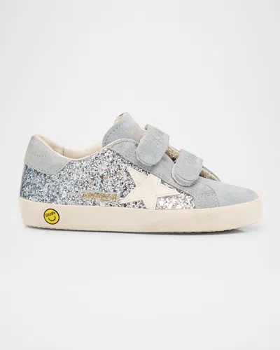 Golden Goose Girl's Old School Ombre Glitter Shoes, Toddler/kids In Blue