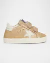 Golden Goose Girl's School Metallic Suede Star Sneakers, Baby In Platinumwhite