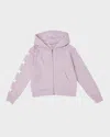 Golden Goose Girl's Star-print Hoodie In Fair Orchid/glitter/white