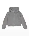 Golden Goose Girl's Star Zip Up Hoodie In Grey Melange/gold