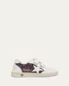 Golden Goose Girl's Ballstar Grip-strap Glitter Leather Sneakers, Baby/toddler In Multi