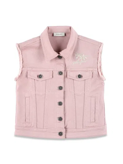 Golden Goose Sleeveless Denim Vest In Pink