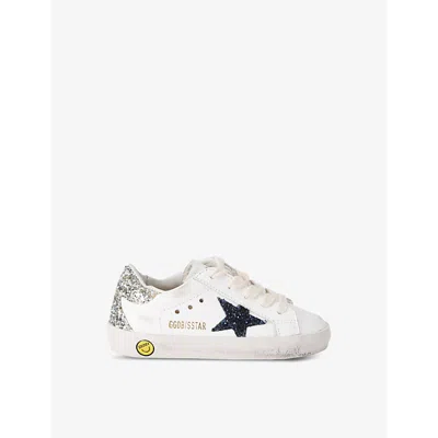 GOLDEN GOOSE KIDS' SUPERSTAR STAR-EMBELLISHED LEATHER LOW-TOP TRAINE