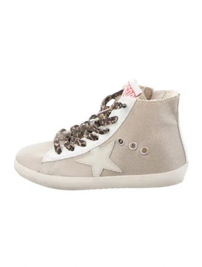 Pre-owned Golden Goose Babies' Glitter Accent High Top Sneakers In Neutral