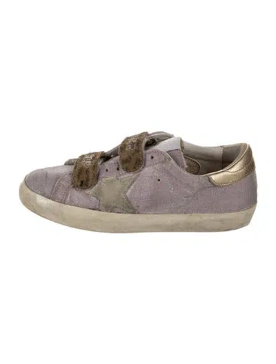 Pre-owned Golden Goose Babies' Glitter Accent Sneakers In Purple