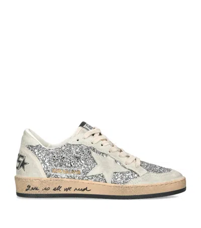 Golden Goose Ball-star Glitter Low-top Sneakers In Neutrals