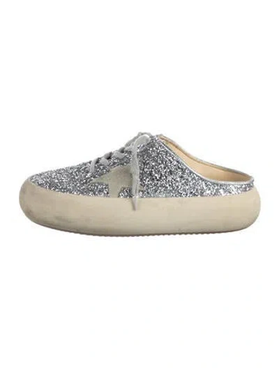 Pre-owned Golden Goose Glitter Colorblock Pattern Mules