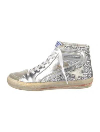 Pre-owned Golden Goose Glitter Colorblock Pattern Sneakers