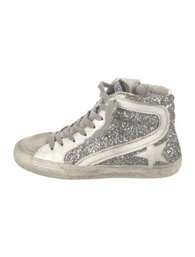Pre-owned Golden Goose Glitter Colorblock Pattern Sneakers