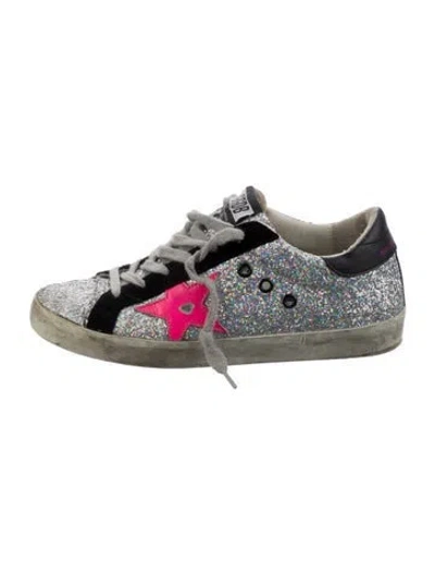 Pre-owned Golden Goose Glitter Colorblock Pattern Sneakers In Multi