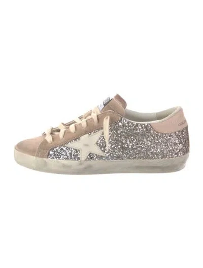 Pre-owned Golden Goose Glitter Colorblock Pattern Sneakers In Neutral