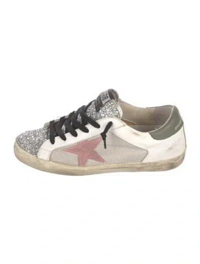 Pre-owned Golden Goose Glitter Colorblock Pattern Sneakers In Neutral
