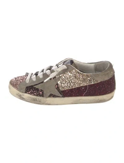 Pre-owned Golden Goose Glitter Colorblock Pattern Sneakers In Neutral