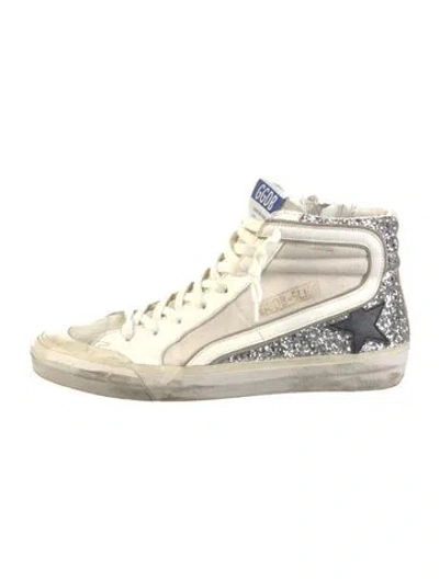 Pre-owned Golden Goose Glitter Colorblock Pattern Sneakers In Neutral