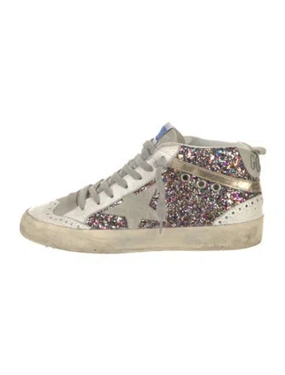 Pre-owned Golden Goose Glitter Colorblock Pattern Sneakers In Pink