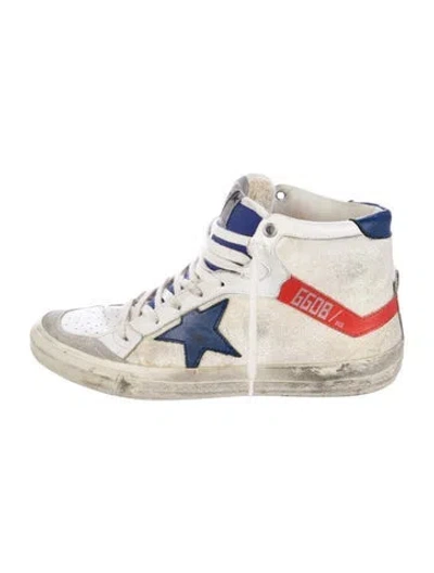 Pre-owned Golden Goose Glitter Colorblock Pattern Sneakers In White