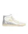 Golden Goose Glitter-detail Leather High-top Sneakers In Nude