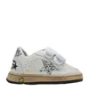Golden Goose Junior Ball Star With Silver Glitter Star And Heel Tab In Gray