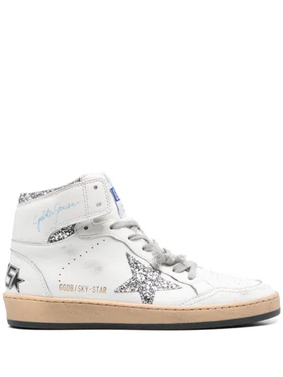 Golden Goose Glitter-detailed Sneakers In 白色