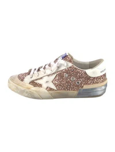 Pre-owned Golden Goose Glitter Distressed Accents Sneakers In Pink