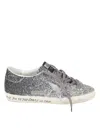 Golden Goose Glitter-finish Sneakers With Star Design And Vintage Sole In Silver