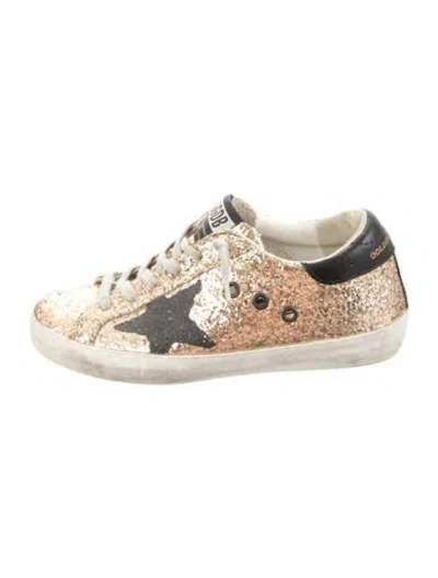 Pre-owned Golden Goose Glitter Glitter Accents Sneakers In Gold