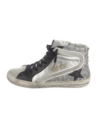 Pre-owned Golden Goose Glitter Glitter Accents Sneakers In Gray