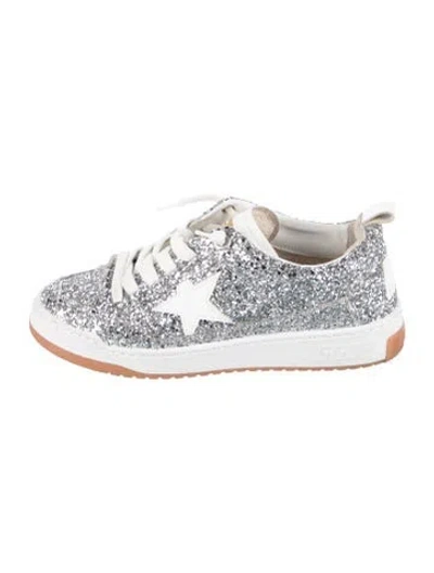 Pre-owned Golden Goose Glitter Graphic Print Sneakers In Metallic