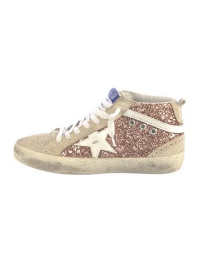 Pre-owned Golden Goose Glitter Graphic Print Sneakers In Neutrals