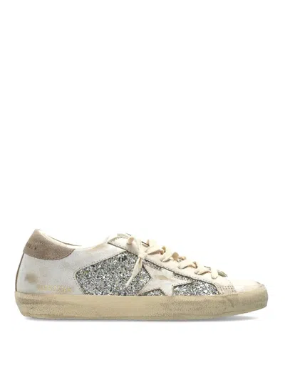 Golden Goose Glitter Leather Star Suede Heel Sneakers In Multi