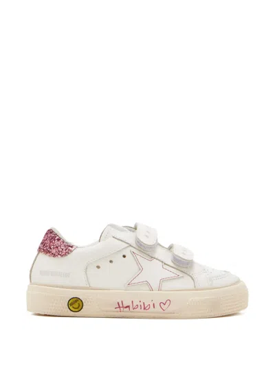 Golden Goose Kids' Glitter May School Sneakers In Neutral