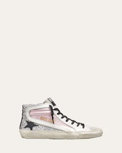Golden Goose Glitter Mid-top Sneakers In Multi