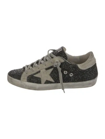 Pre-owned Golden Goose Glitter Printed Sneakers In Black